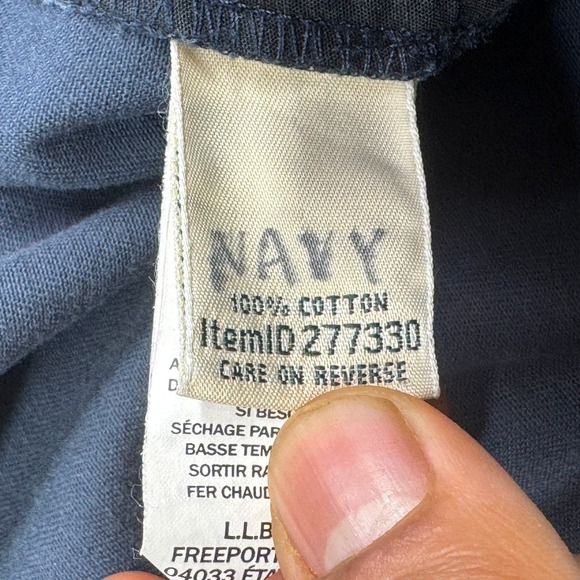 LL Bean Classic Fit Chino Pants Womens 14 MT Navy Blue Cotton Straight Leg - Picture 3 of 9